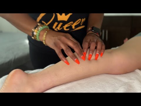 [ASMR] on the legs & feet, can you feel the tingles?