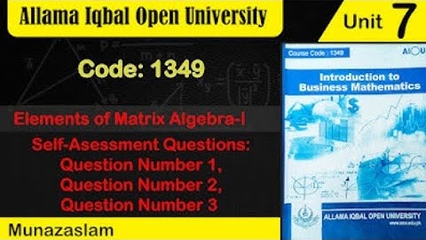 #Aiou#Code:1349#Chapter :7 Exercise : Part 1 ( Fill in the blanks ,MCQ