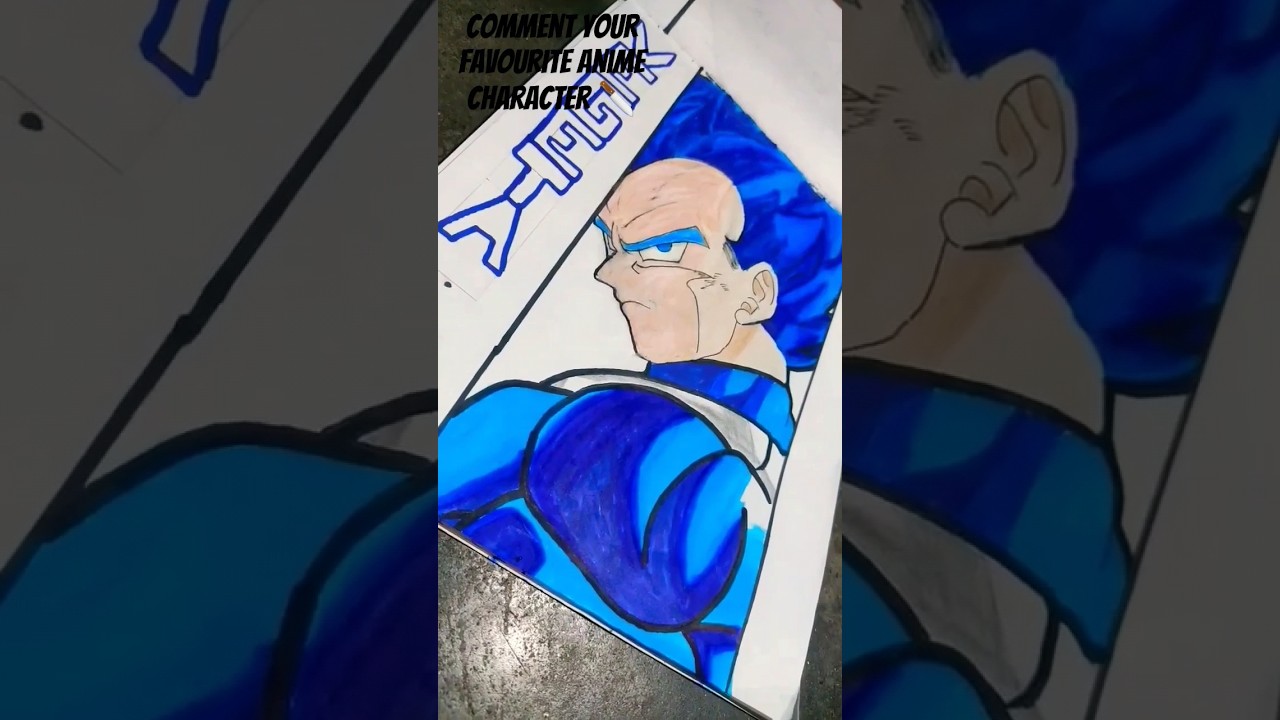 Drawing ✨VEGETA Ultra Ego✨ in 1 hour vs. 10 hours 😳😈 #vegeta