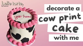 Decorate a PINK COW PRINT cake with me