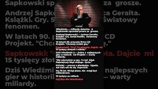 Sapkowski sprzedal Wiedzmina za 15 tysiecy Teraz wart miliardy