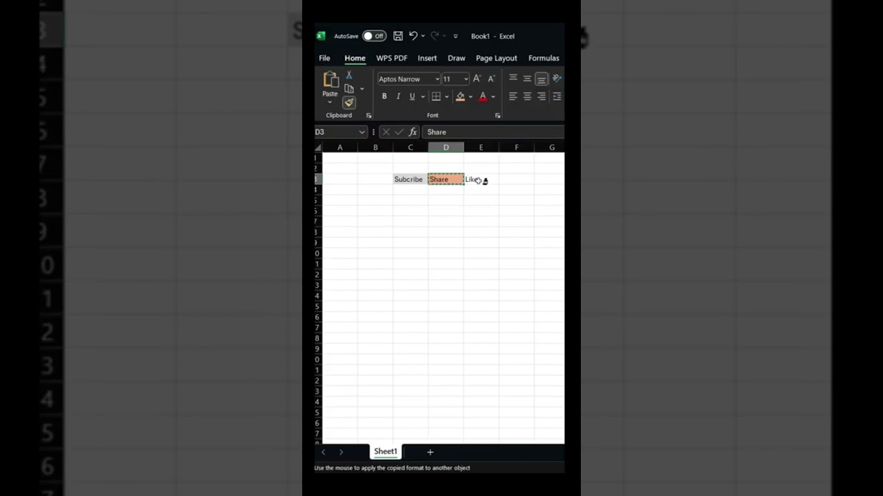 Format Painter excel Trick 