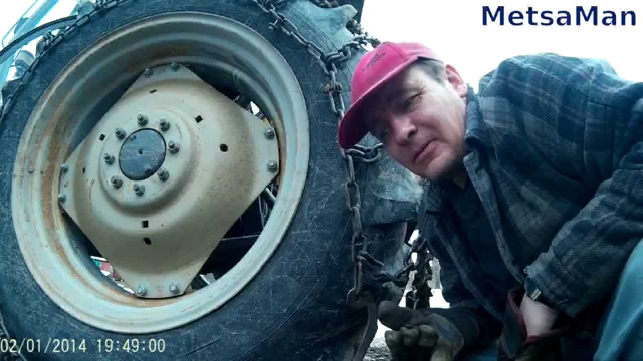How to remove snow chains off the tractor