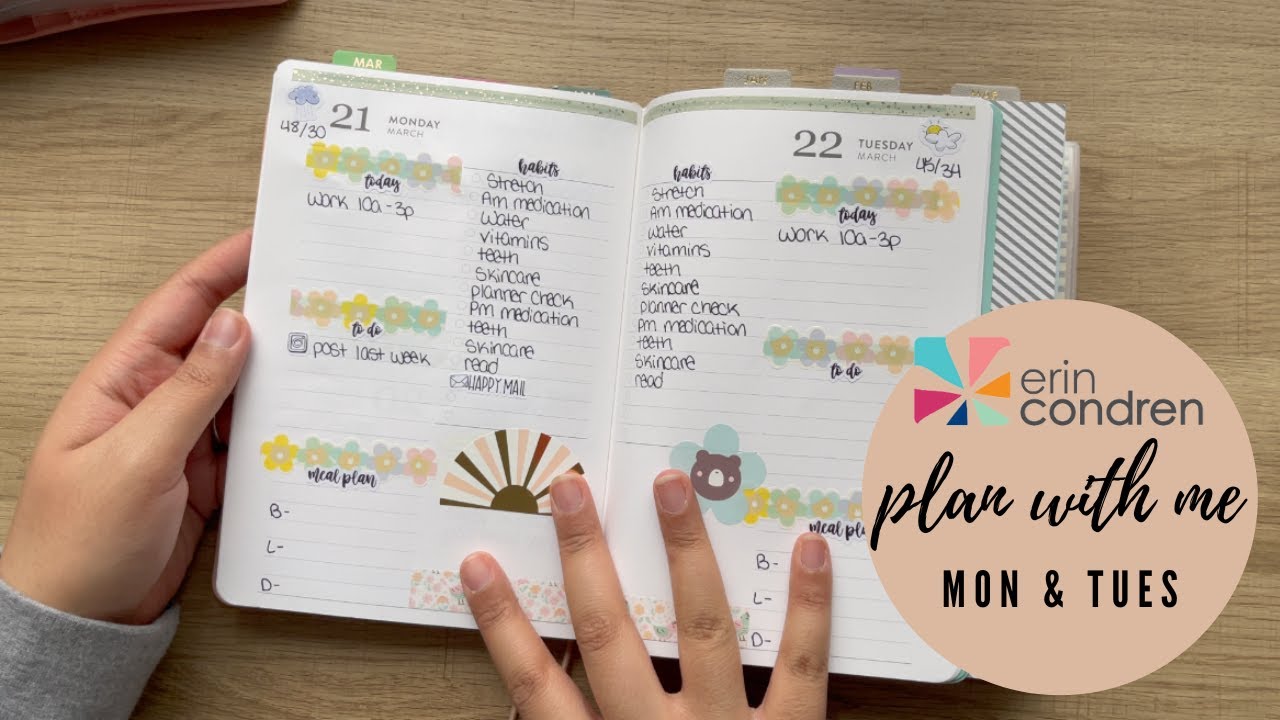 PLAN MONDAY & TUESDAY WITH ME! | EC PETITE PLANNER