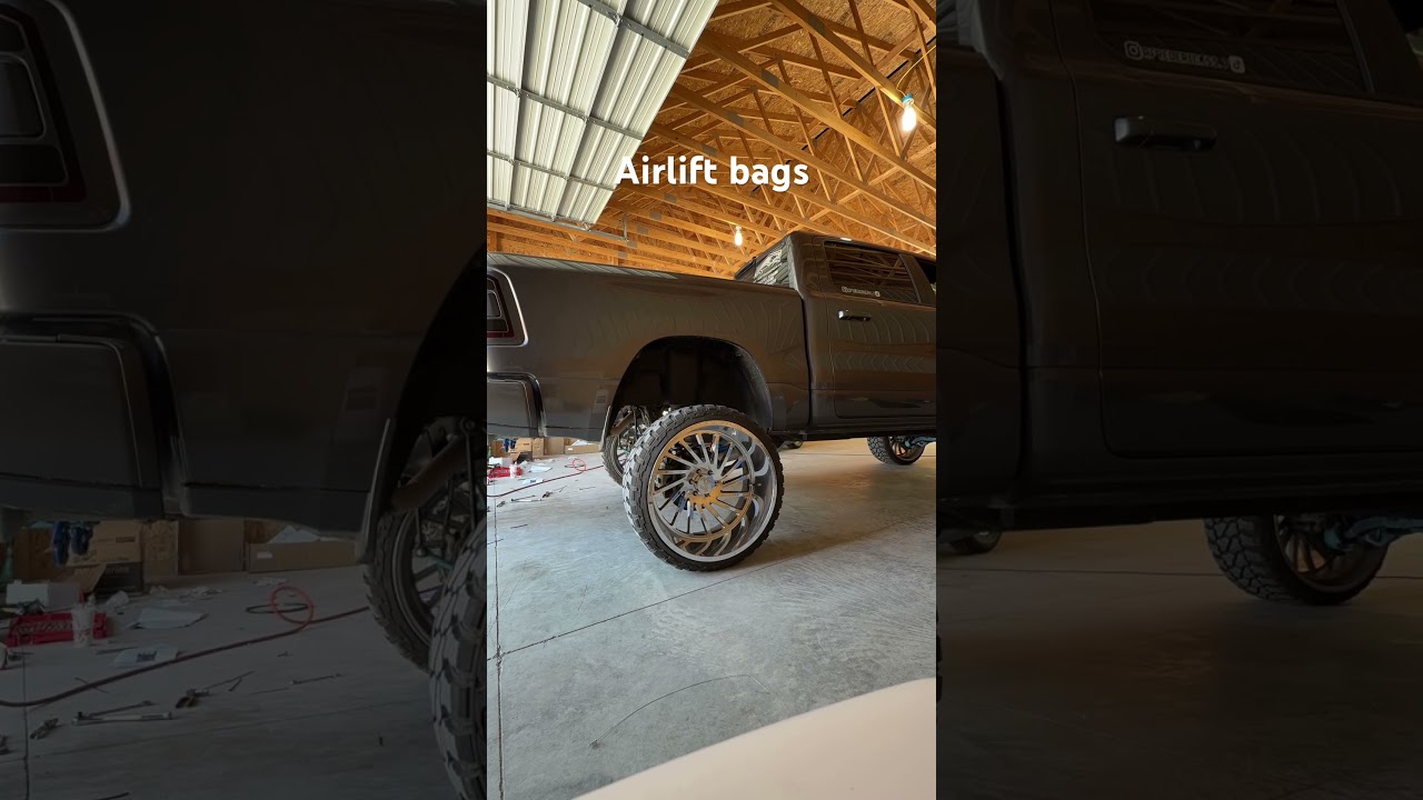 Airlift 5000 helper bags on the lifted ram 1500 
