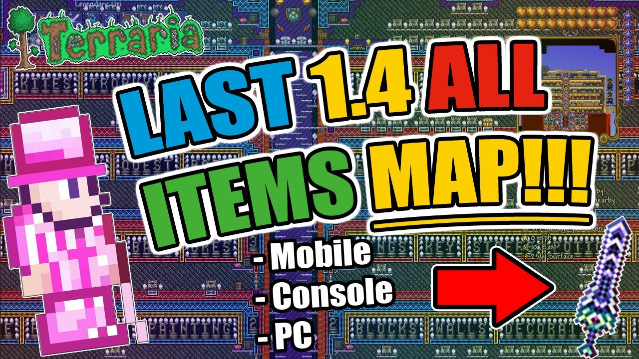 Terraria 1.4 Mobile (ANDROID/IOS) ALL ITEMS MAP - WITH MODDED STACKS!!! -  ReZo 