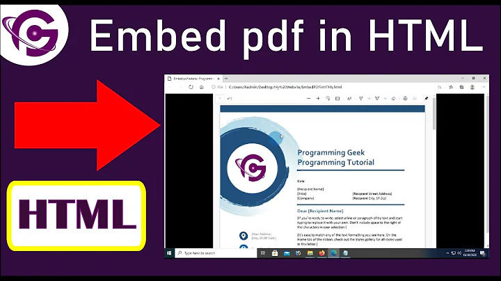 How to Embed PDF File in HTML Web Page Using Embed | ProgrammingGeek