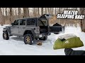 0° Jeep Camping w/ ONLY Heated Sleeping Bag!
