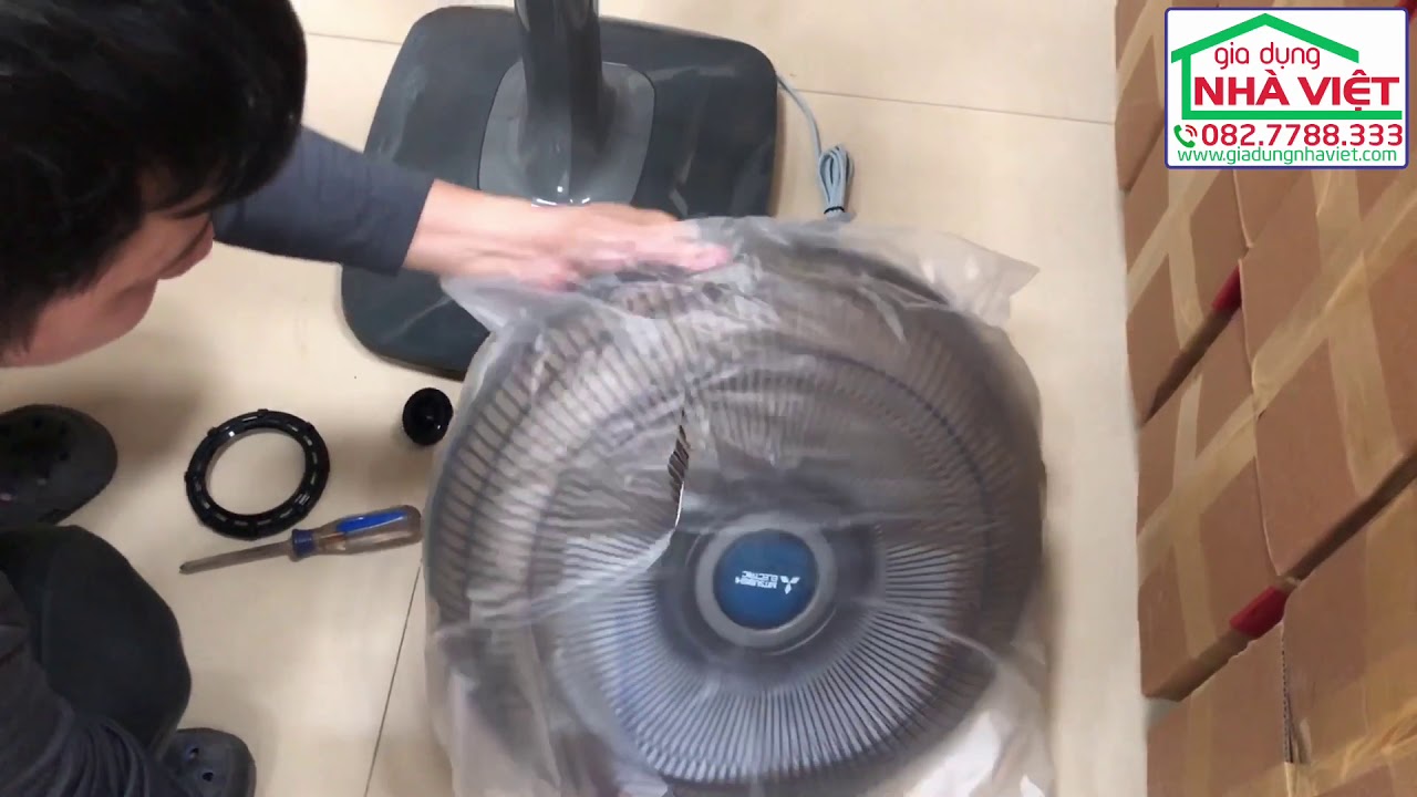 Hướng dẫn lắp ráp và sử dụng quạt cây Mitsubishi LV16-RV
