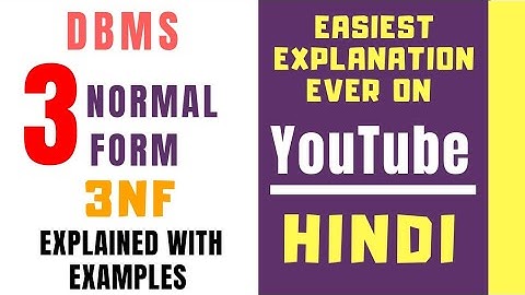 Third Normal Form (3NF)  Explained with Solved Example in Hindi ll DBMS
