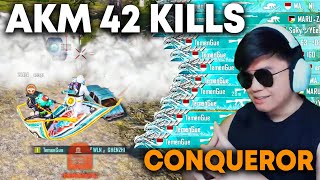 WOLRD FIRST! Rank Conqueror 42 Kill, Yakis Pake Dua AKM Sapu Bersih Erangel | Ultra HD PUBG Mobile