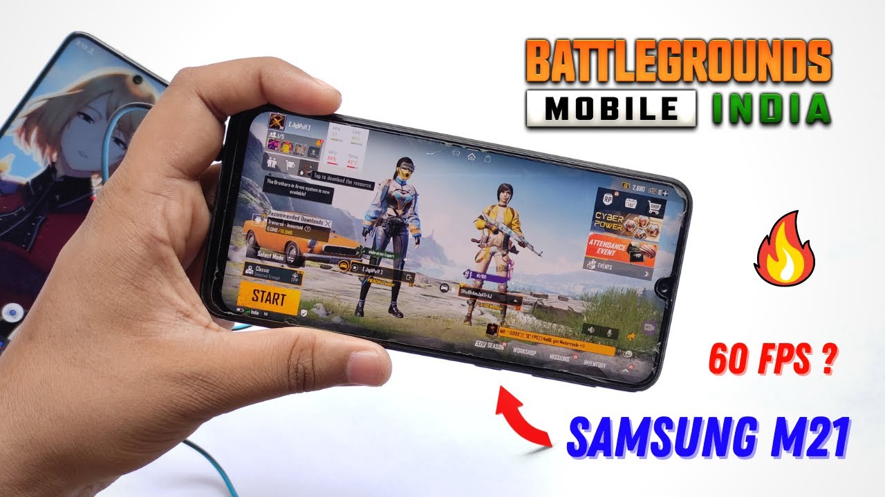 Samsung M21 BGMI test with FPS meter...Game Booster setting || M21 PUBG test