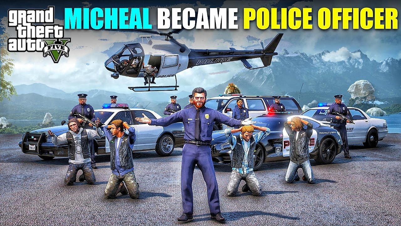 MICHAEL BECAME POLICE OFFICER TO PROTECT LOS SANTOS FROM CRIMES IN GTA 5 || HIS GARAGE #gta5