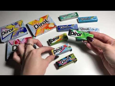 ASMR chewing gum, АСМР дегустация жвачек DIROL, жвачка АСМР, шёпот, чавканье