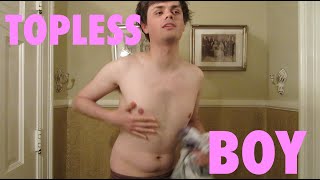 Topless British Boy in America