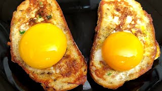Новый способ приготовления яиц на завтрак. Вкусные яичные бутерброды # 106