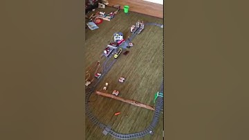 Two train lego layout with arduino, motorized switches, IR LED, EV3