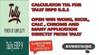 CALCULATOR TDL - CALCULATOR TDL FOR TALLY ERP9 6.3.1 - OPEN WORD, EXCEL FROM TALLY CALCULATOR TRICK