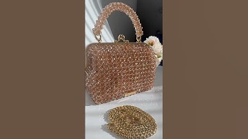 Moon Bag in Champagne ✨dazzling golden charm   #beadbag #tutorial #handmade