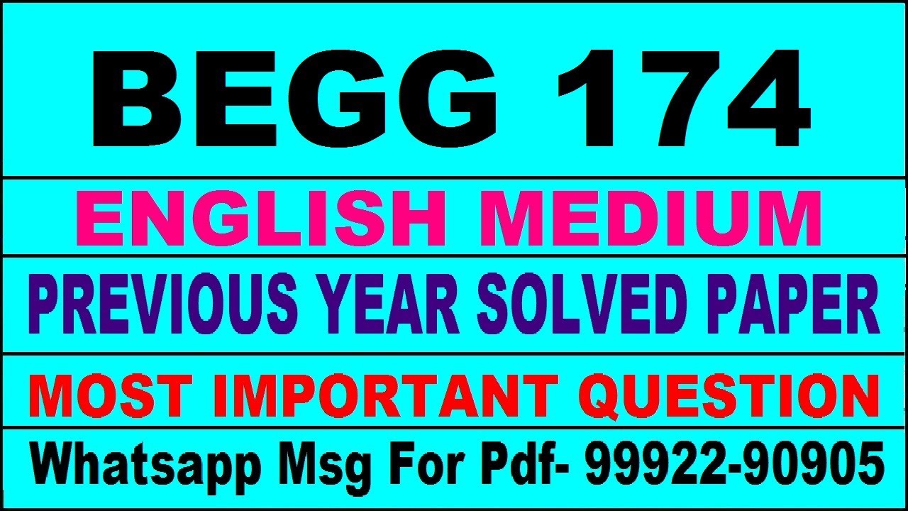 begg 174 previous year solve paper | begg 174 important questions ...