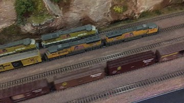 TTX Drone Video  Model RR N Scale Shelf Layout