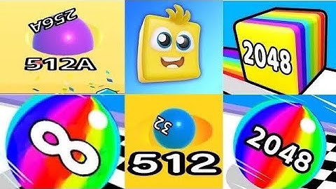 MAX LEVELS- Ball Run 2048 vs Ball Run Infinity vs Happy Cube 2048 gameplay walkthrough #ballgamezone