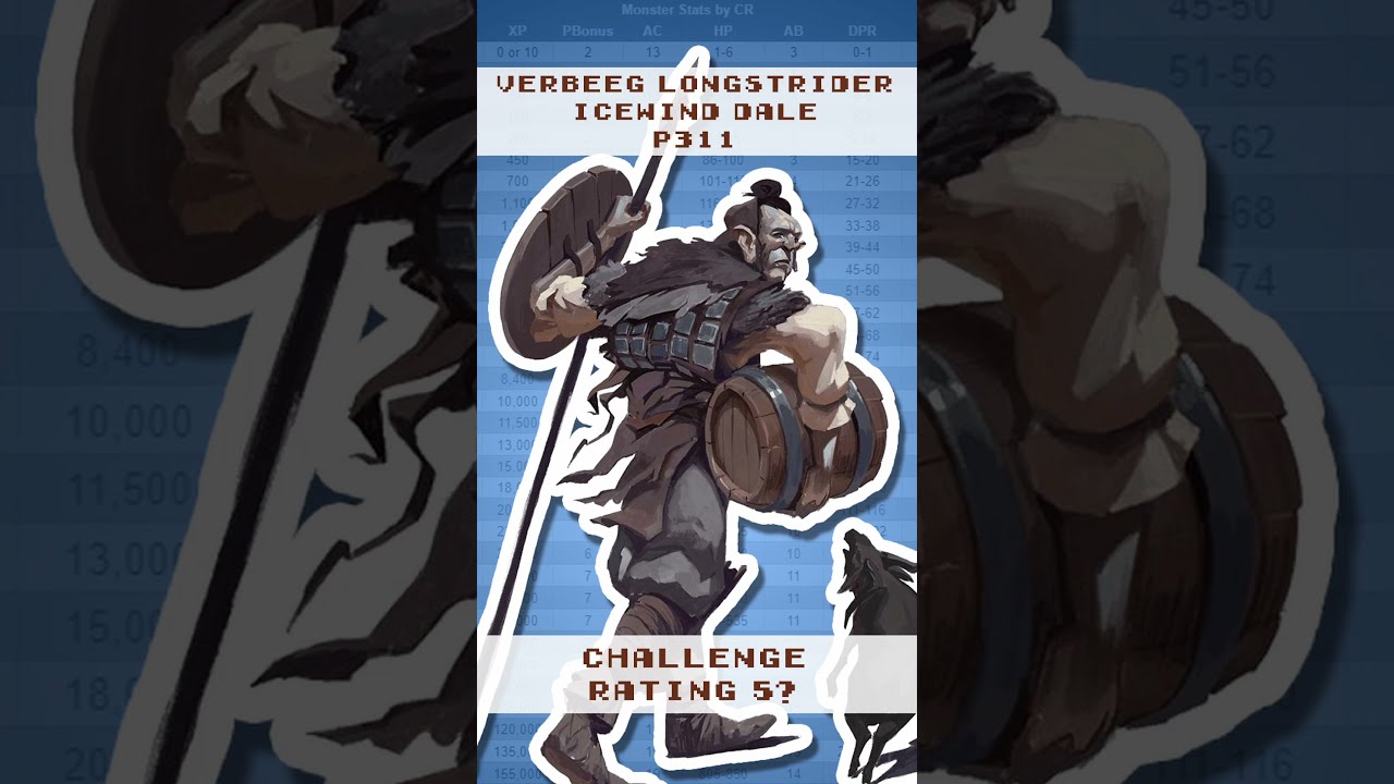 Exposed D&D 5e Verbeeg Longstrider Challenge Rating Shorts YouTube