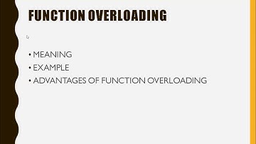 Function overloading part 1