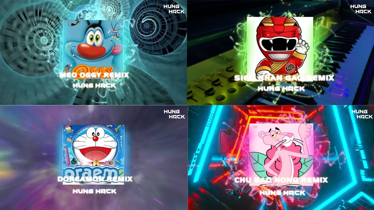 Top Nhạc Remix Tổng Hợp Cực Hot Tik Tok Hưng Hack | Mèo Oggy, Siêu Nhân Gao, Doreamon, Chú Báo Hồng