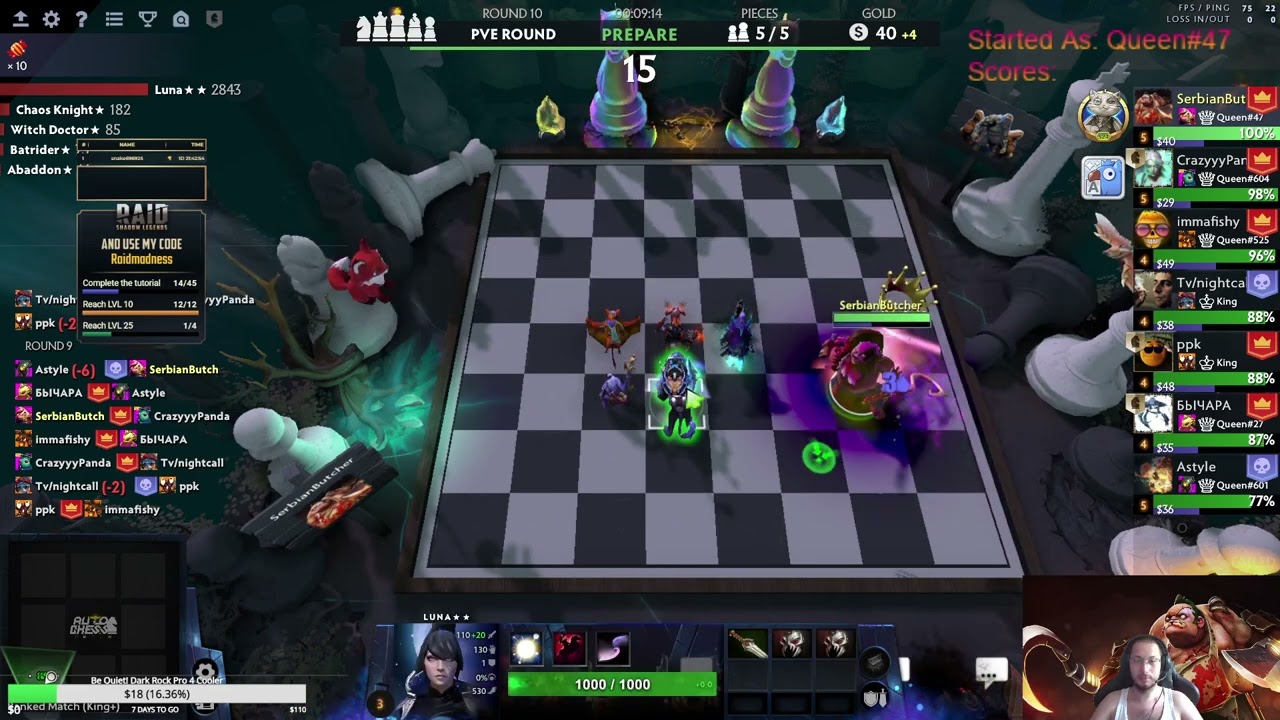 6 Knights 2 Trolls/Warlocks! Dota Auto Chess S26 King+ Games!