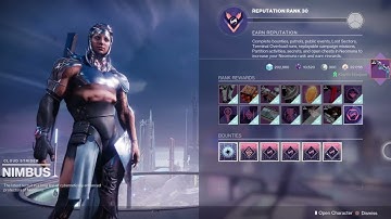 Destiny 2 Reputation Rank 30 Nimbus