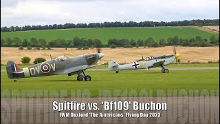 Spitfire vs. Bf109 (Buchon) - Duxford 'The Americans' Flying Day 2023