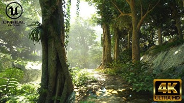 4K 2080Ti Virtual Rain Forest Walkthrough - Unreal Engine 5 Demo
