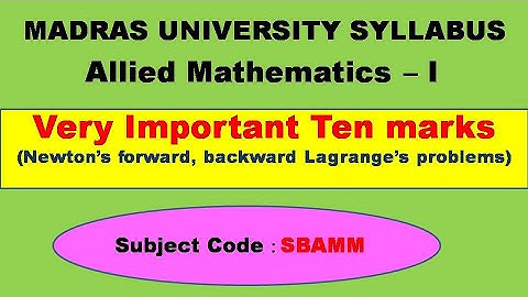 Madras University Allied Mathematics I  -  Important ten marks