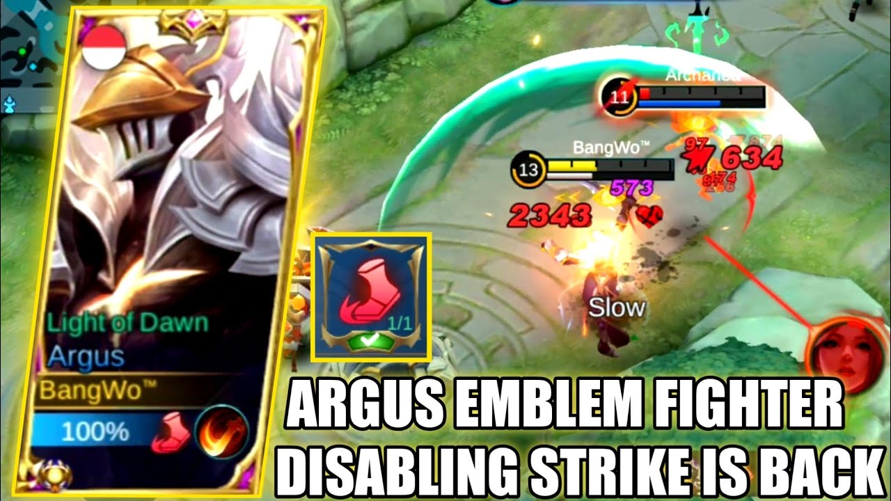 ARGUS EMBLEM FIGHTER DISABLING STRIKE APAKAH BAGUS? - MOBILE LEGENDS