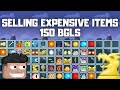 Selling all my expensive items to get 150 bgls  growtopia  2023