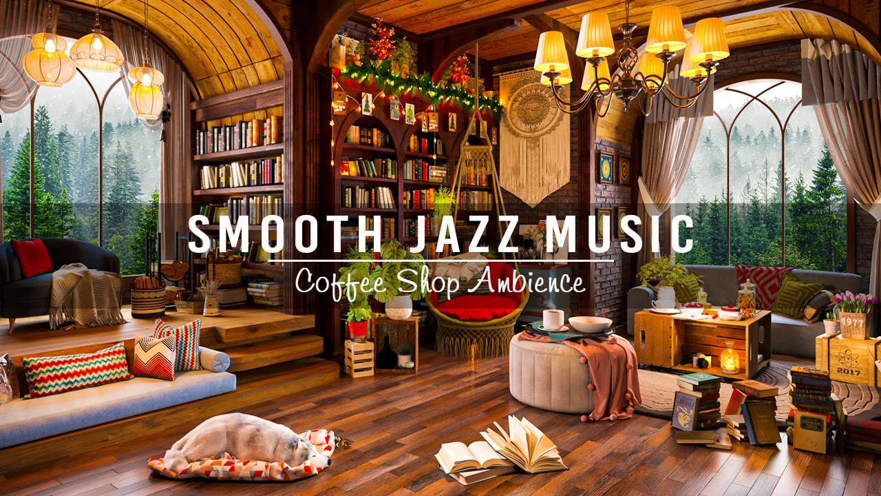 Smooth Jazz Piano Music for Work Study Unwind  Soothing Jazz Music with Cozy Coffee Shop Ambience