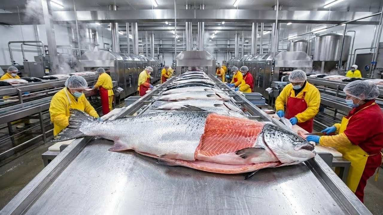 How They Turn Fresh Salmon into Nutrient-Rich Cat Food: Inside a Pet Food Factory (Full Process)
