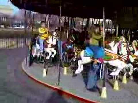 Children riding the old Carousel on 1-27-2007