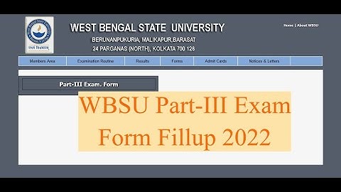 WBSU Part-III Exam 2022 I Online Form Fillup Process I West Bengal State University Part-III Exam...