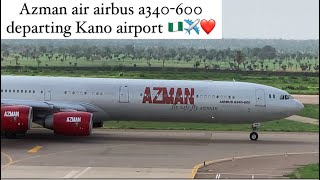 PLANESPOTTING | Azman air airbus a340-600 | Kano airport departure ❤️🇳🇬✈️ screenshot 1