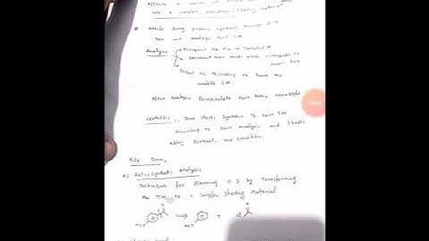 Key terms in retro synthesis || For Msc and BS student