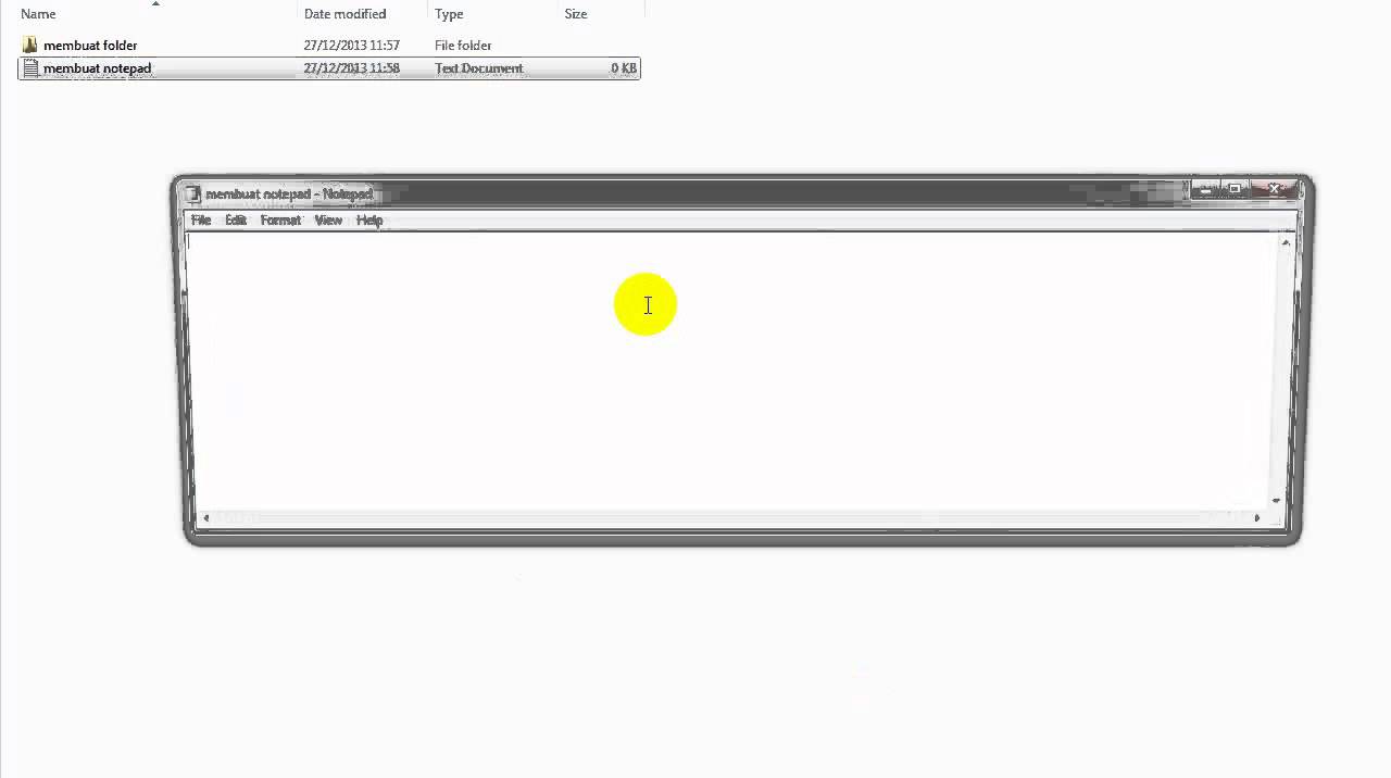 cara membuat notepad di folder - YouTube
