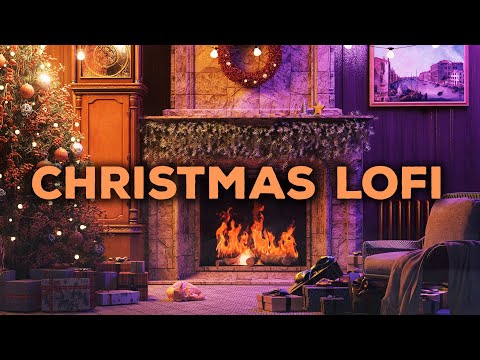 Christmas Lofi Songs with Cozy Fireplace Ambience 🎄 Best Christmas Songs Collection by Lofi Geek