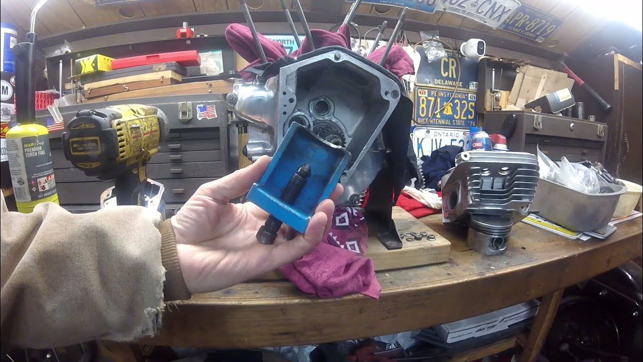 Harley Evo Pinion Gear Removal & Engine mounting Evolution YouTube