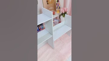 Diy Table Shelves🤍😱 | (DAY 3) Desk Glow-up Series |#shorts #diy #handmade #aesthetic #craft #viral