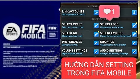 Hướng dẫn cài đặt toàn bộ trong game fifa football năm 2024