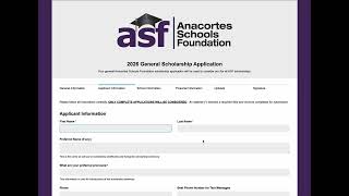 ASF 2026 General Scholarship Application Walk Through