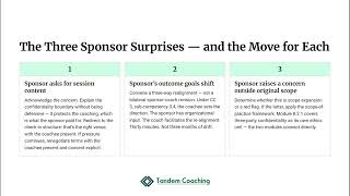 6.4.2 - Coaching Sponsor Surprises: How to Hold the Line | Coach as Operator