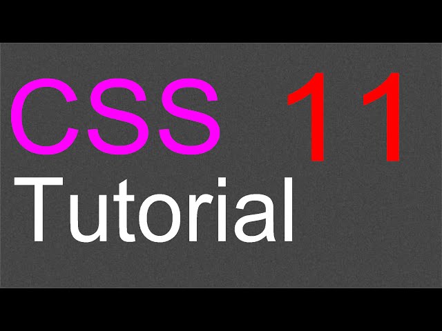 CSS Layout Tutorial - 11 - Navigation bar and buttons